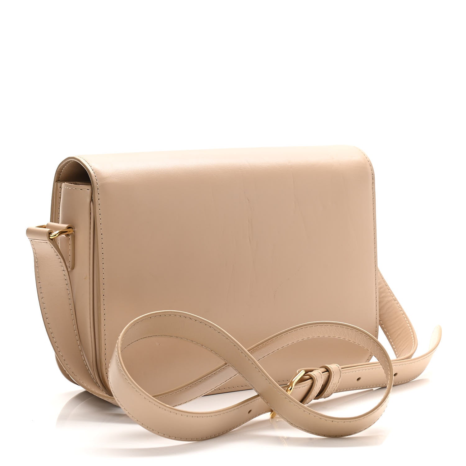 Celine Shiny Calfskin Medium Triomphe Nude 3 of 13