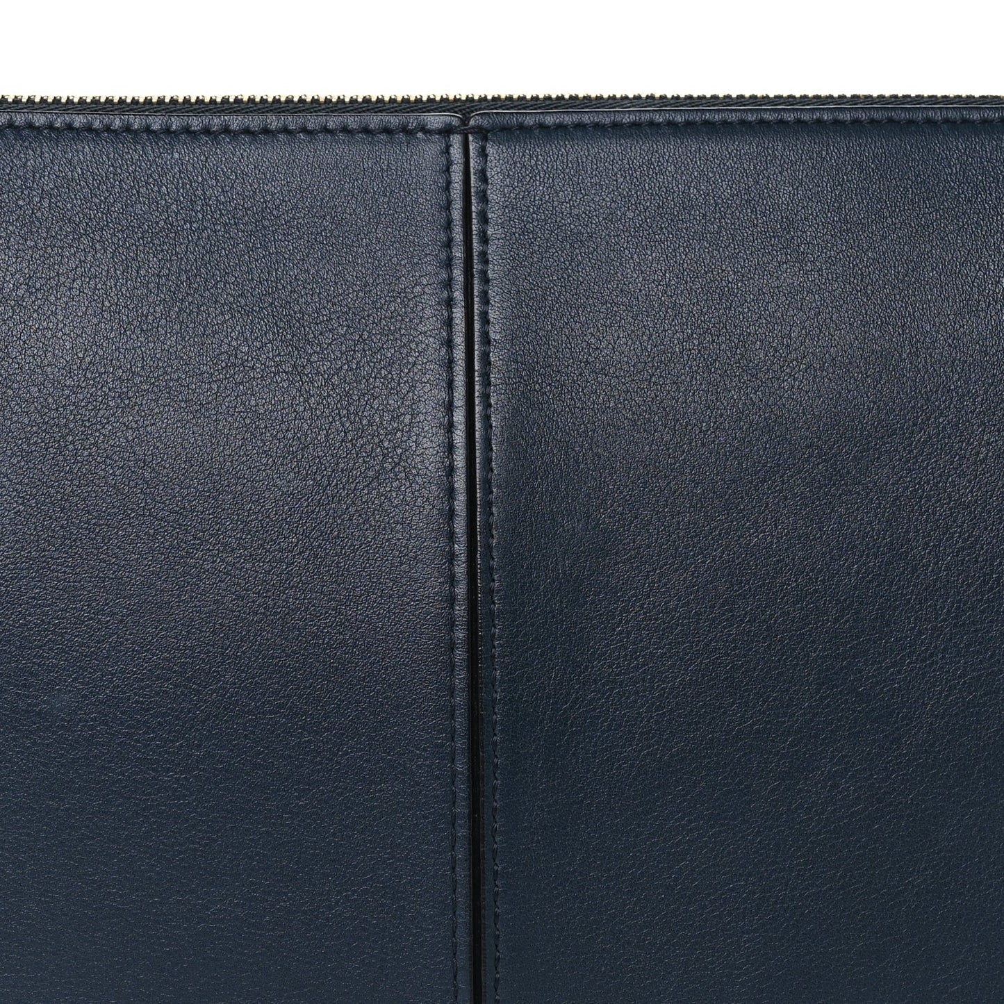 Smooth Calfskin Tri-Fold Clutch on Chain Dark Sea