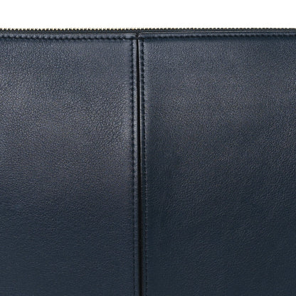 Celine Smooth Calfskin Tri-Fold Clutch on Chain Dark Sea 6 of 8