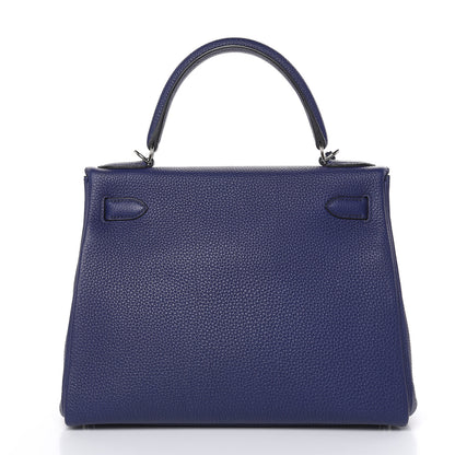 Hermes Togo Kelly Retourne 28 Bleu Encre 5 of 34