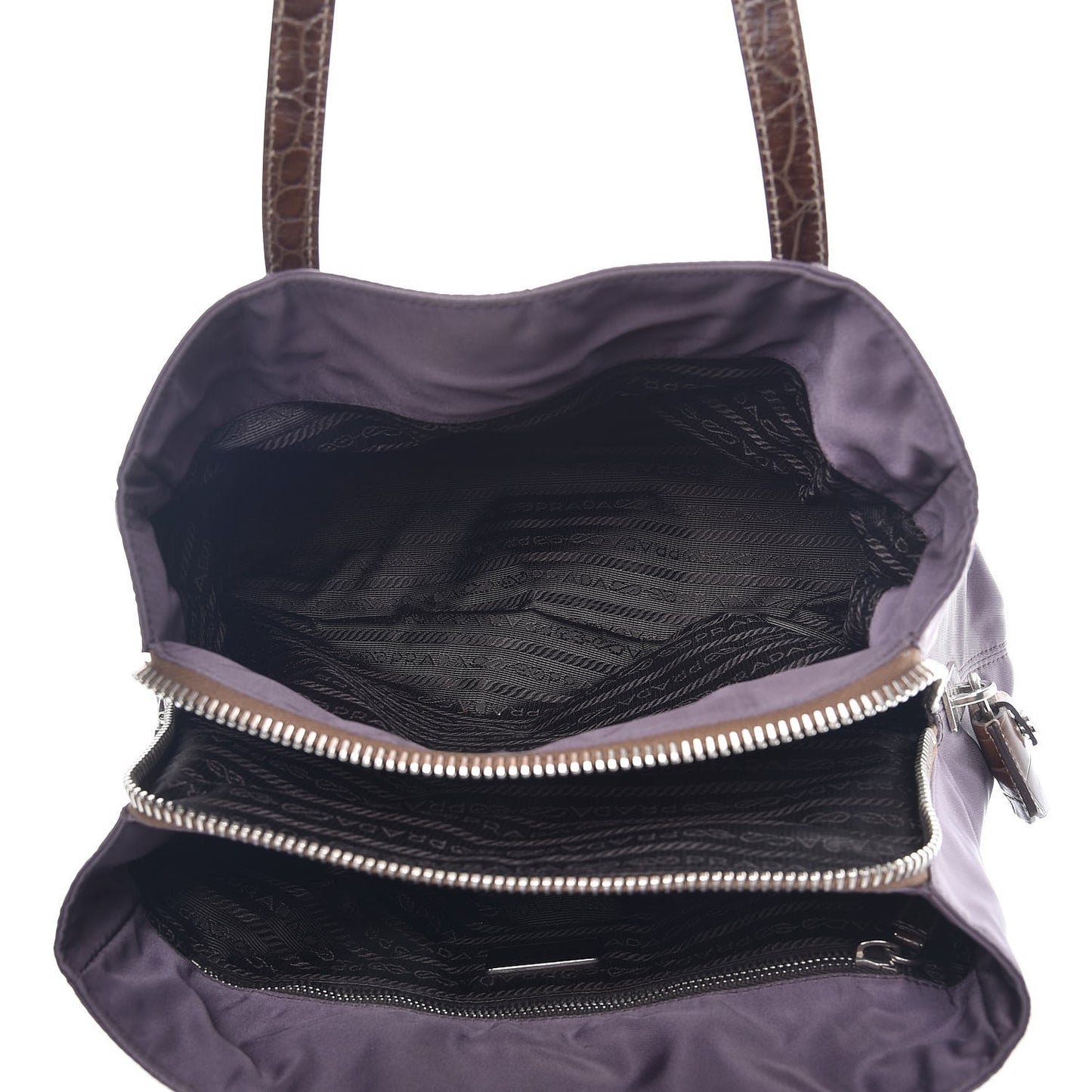 Tessuto Nylon Faux Croc Tote