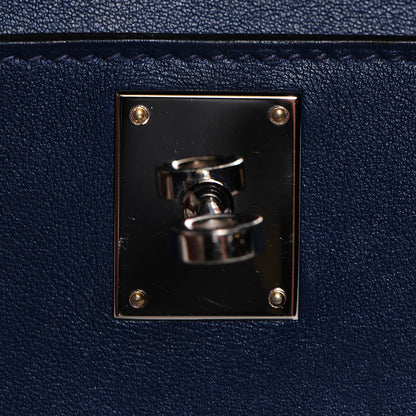 Hermes Swift Kelly Cut Clutch Pochette Bleu De Malte 14 of 17