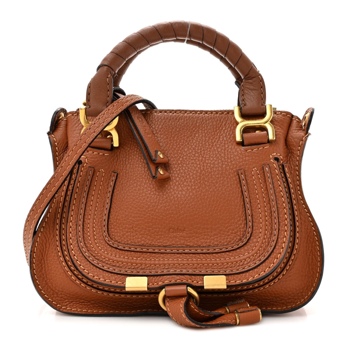 Calfskin Mini Marcie Satchel Tan