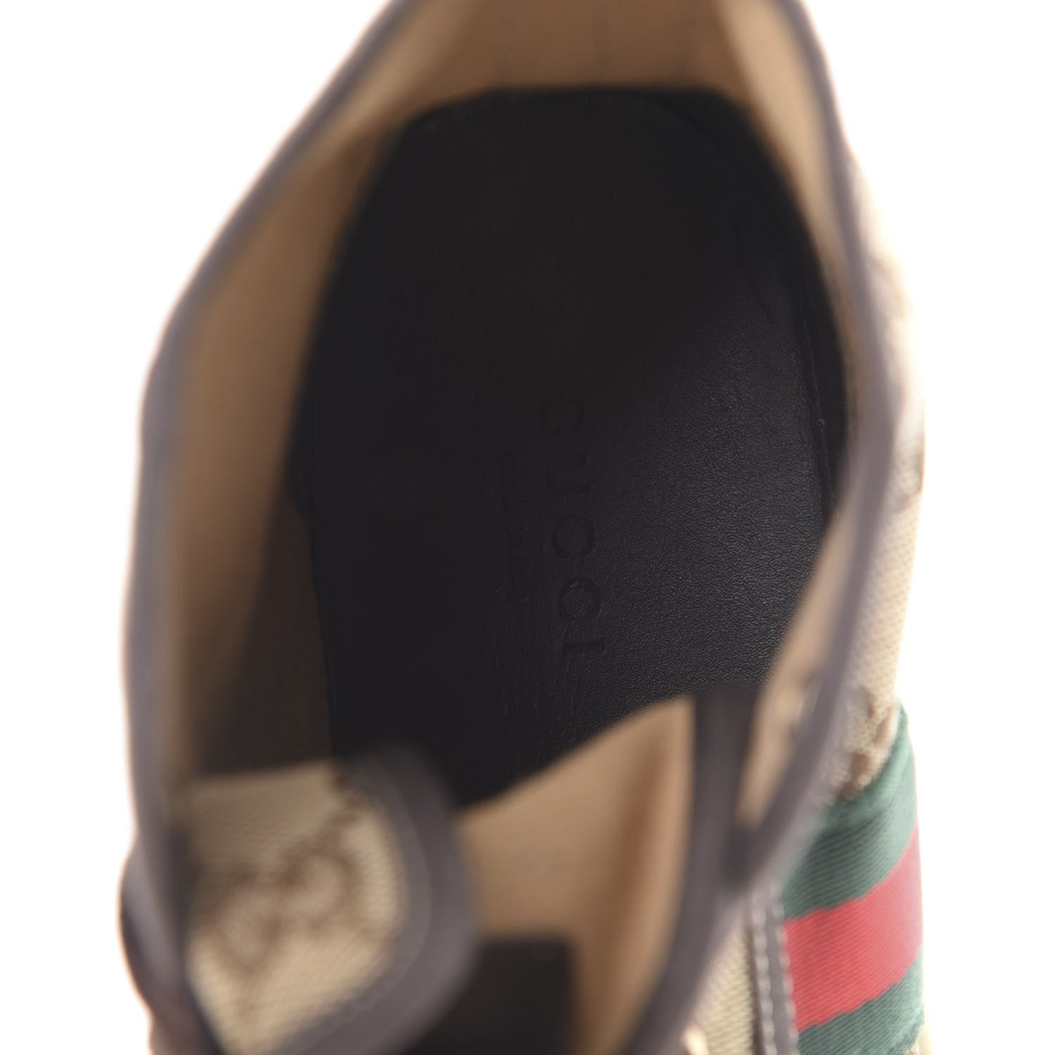Gucci GG Monogram Web Womens High Top Sneakers 37 Brown 8 of 9