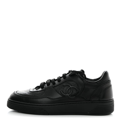 Chanel Calfskin CC Womens Sneakers 35 Black 1 of 10
