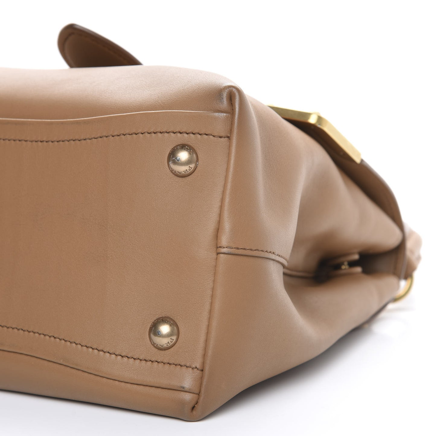 City Calfskin Cahier Top Handle Bag Caramel