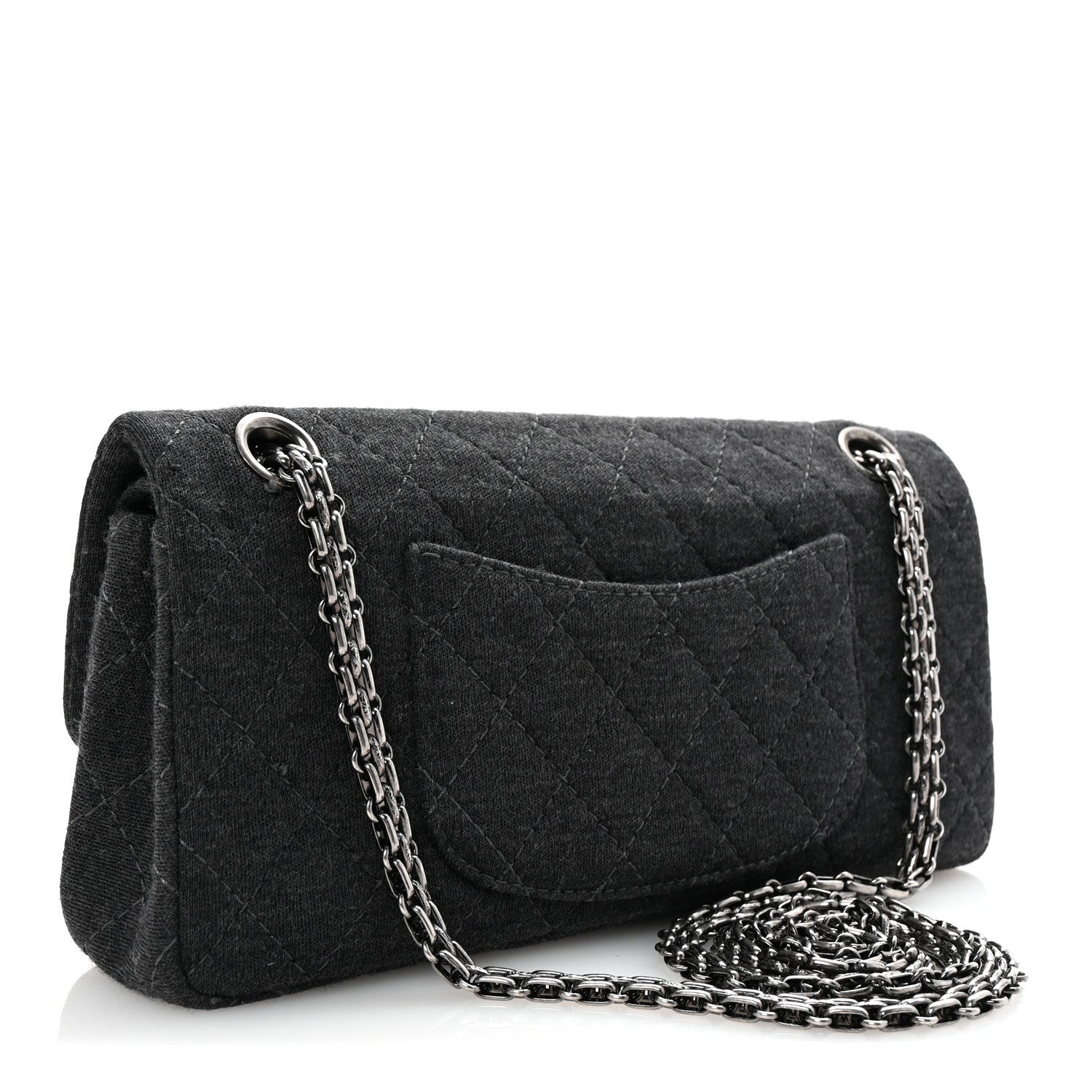 Chanel Jersey Quilted 2.55 Reissue East West Flap Dark Grey 3 of 7