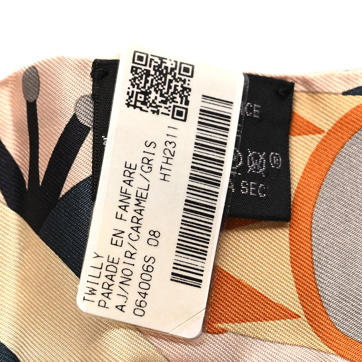 Silk Parade En Fanfare Twilly Noir Caramel Gris