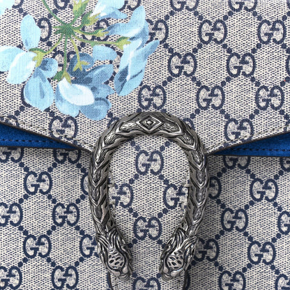 Gucci GG Supreme Monogram Blooms Small Dionysus Shoulder Bag Beige Navy Vintage Blue 8 of 11