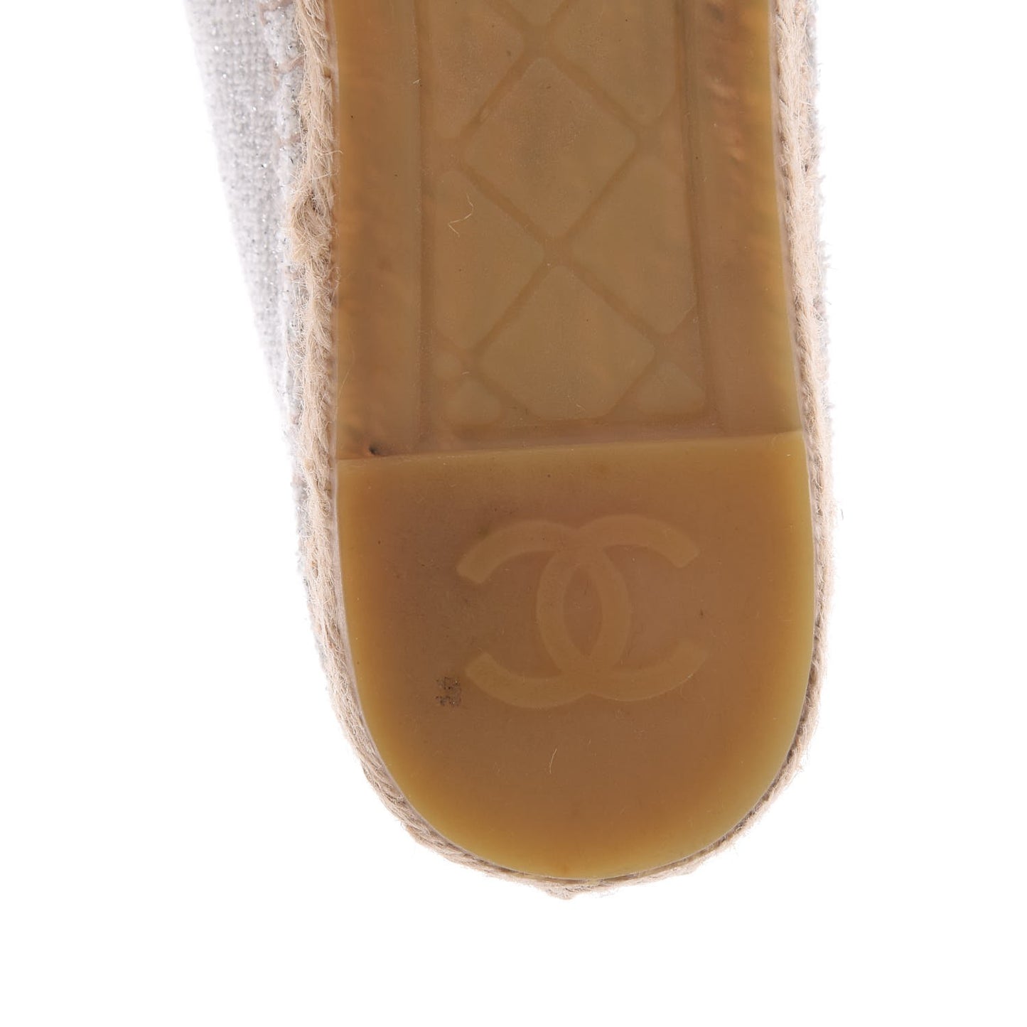 Terry Cloth CC Espadrilles 38 Silver Black