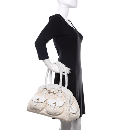 Christian Dior Monogram Large My Dior Frame Pocket Satchel White 2 of 16