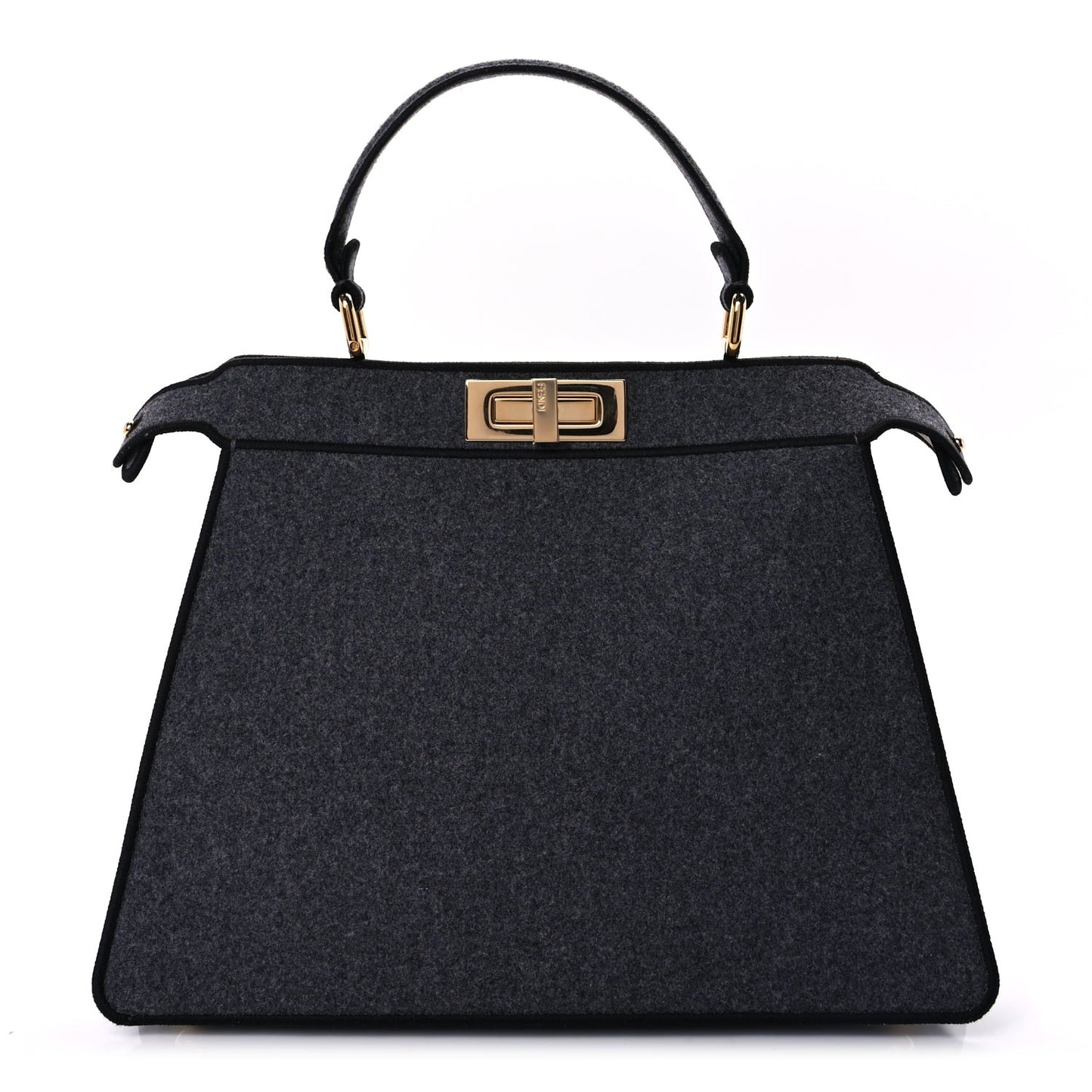 Melange Flannel Satin Threaded Edge Medium Peekaboo I SEE U Satchel Grigio Bois de Rose