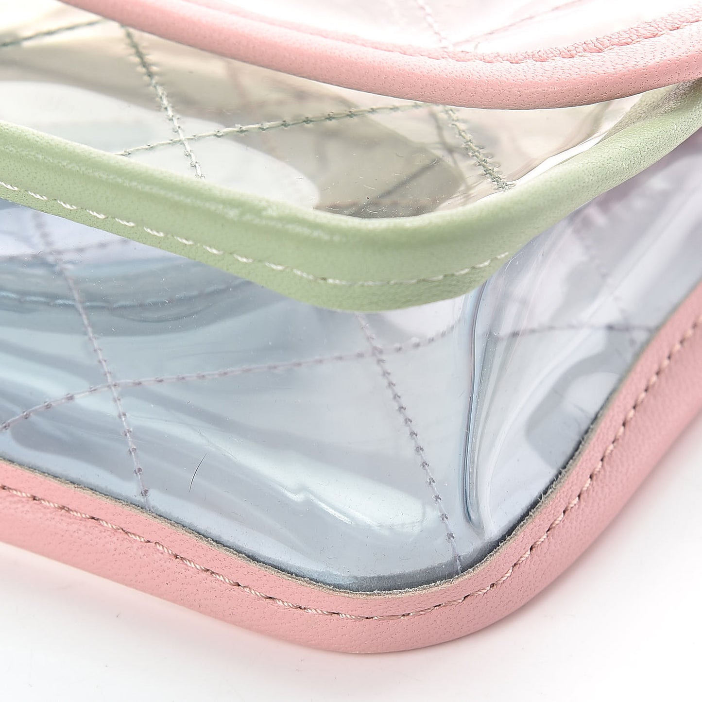 Lambskin PVC Quilted Mini Coco Splash Flap Blue Green