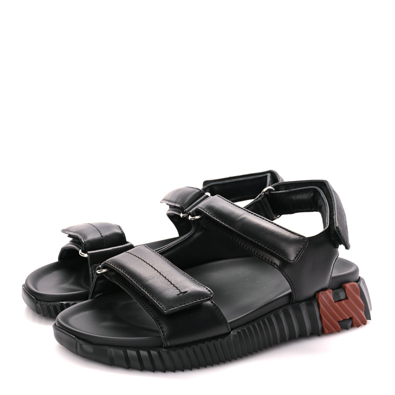 Hermes Nappa Junior Sandals 39 Black 4 of 8