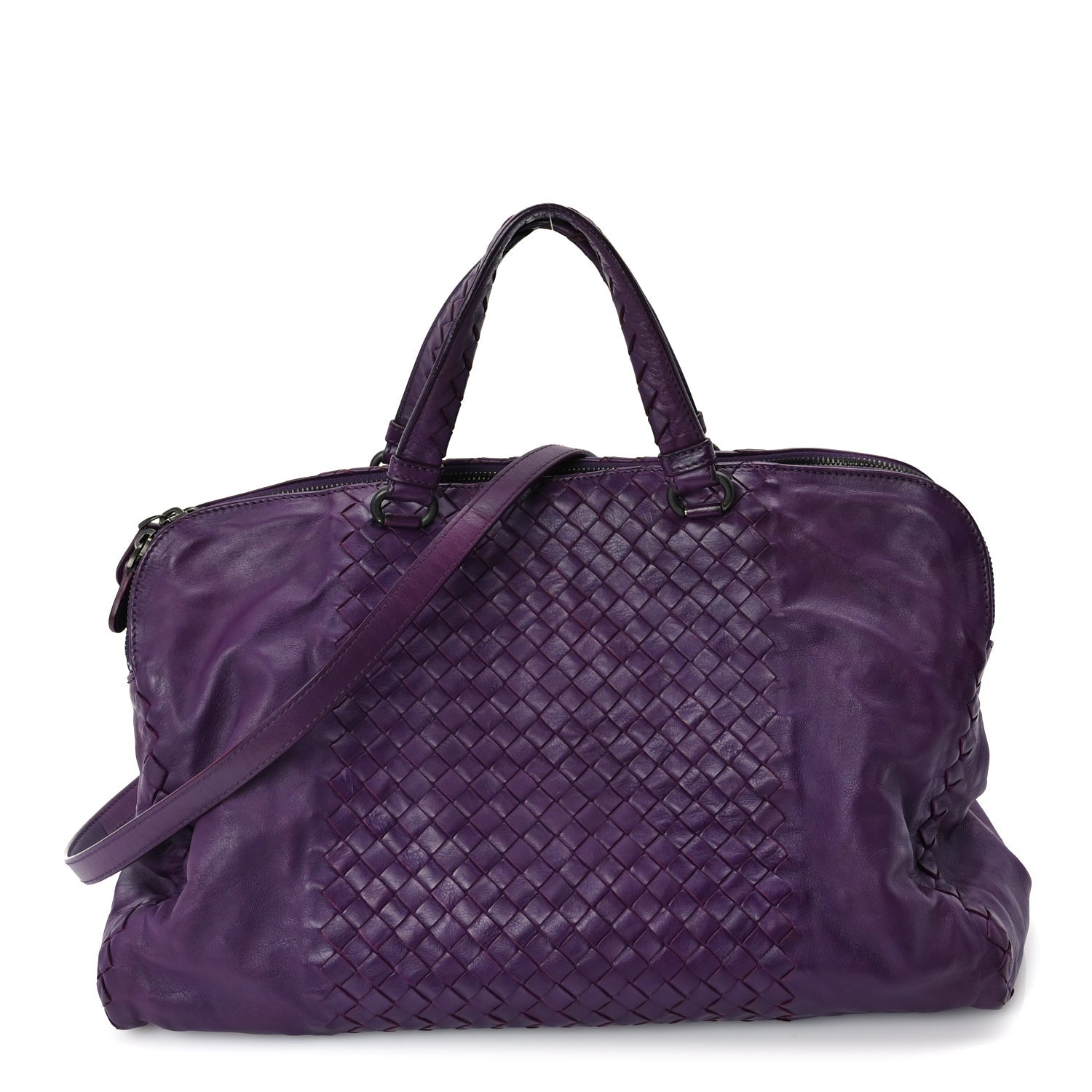 Bottega Veneta Calfskin Intrecciato Large Leggero Tote Purple 1 of 8