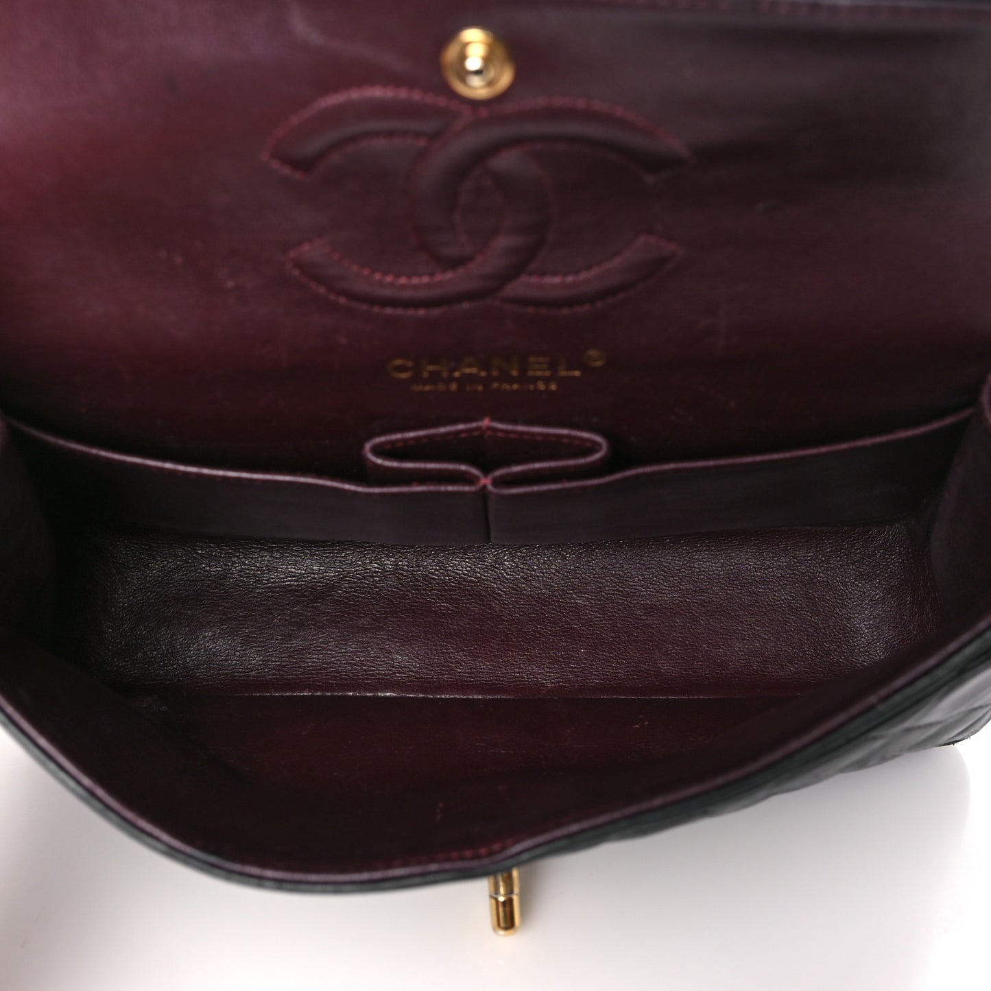 Lambskin Quilted Small Double Flap Black