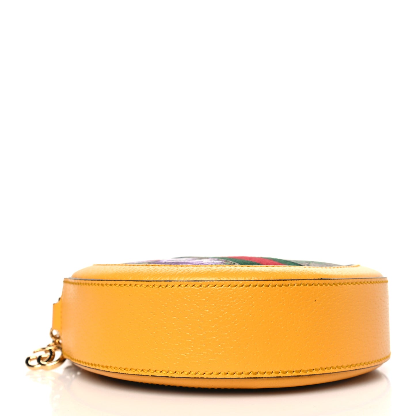 GG Supreme Monogram Flora Web Mini Ophidia Round Shoulder Bag Beige Multicolor Crop