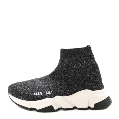 Balenciaga Laminated Knit Bi-Color Sole Womens Speed Sneakers 35 Black White 1 of 7