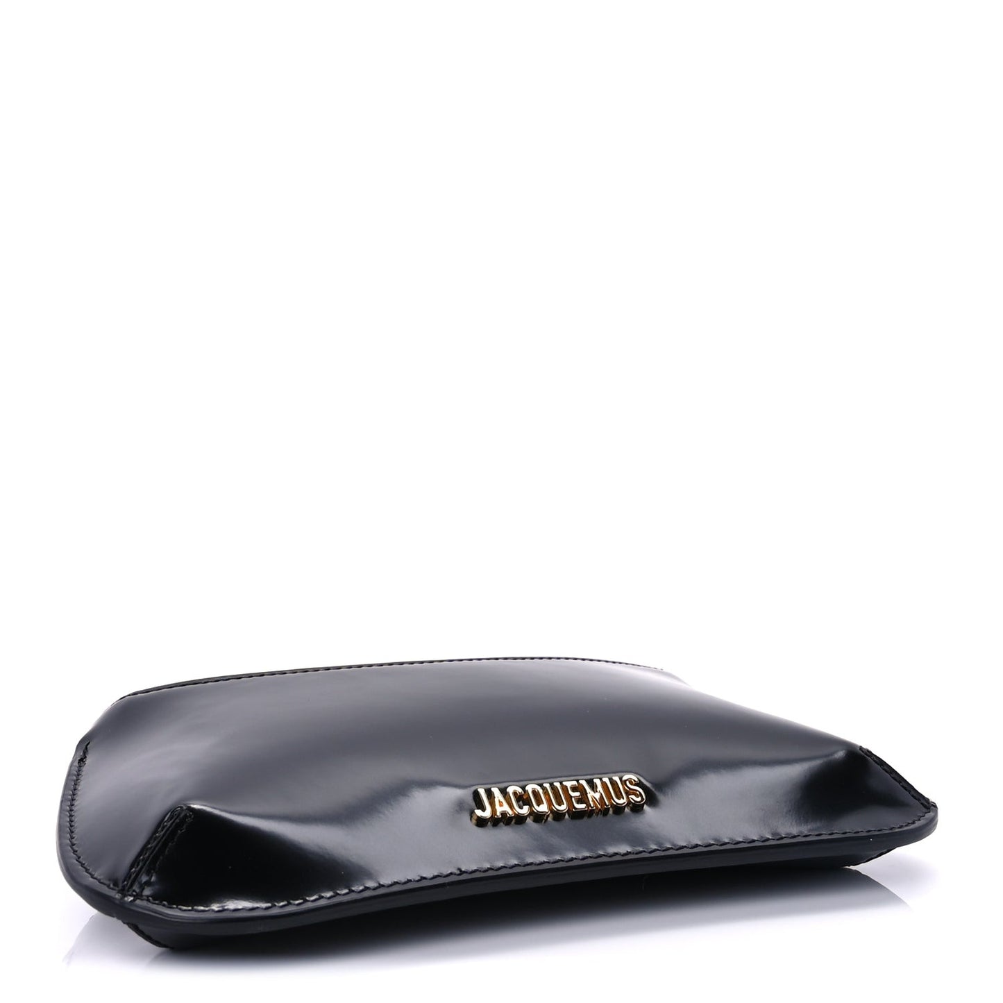 Glazed Calfskin The Small Bisou Chaine Shoulder Bag Black