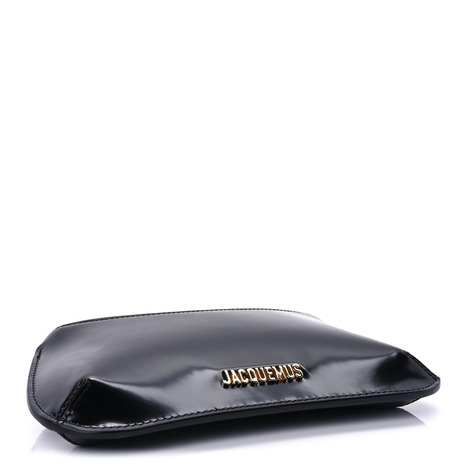 Jacquemus Glazed Calfskin The Small Bisou Chaine Shoulder Bag Black 3 of 8