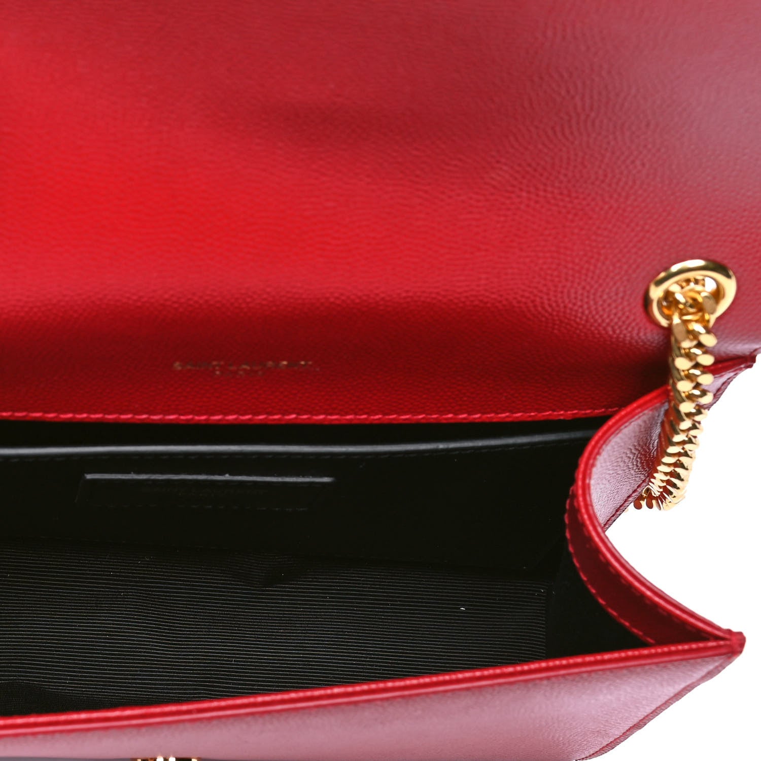 Saint Laurent Grain De Poudre Small Monogram Kate Satchel Red 4 of 4