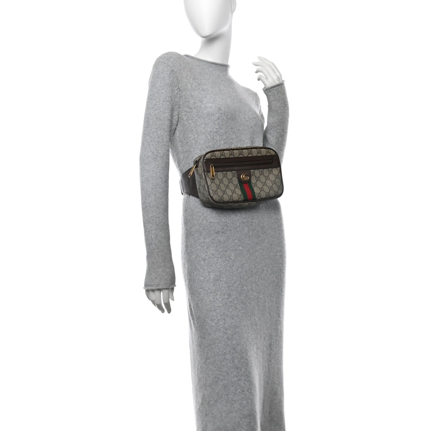 Gucci Soft GG Supreme Monogram Medium Ophidia Belt Bag Dark Brown 2 of 13