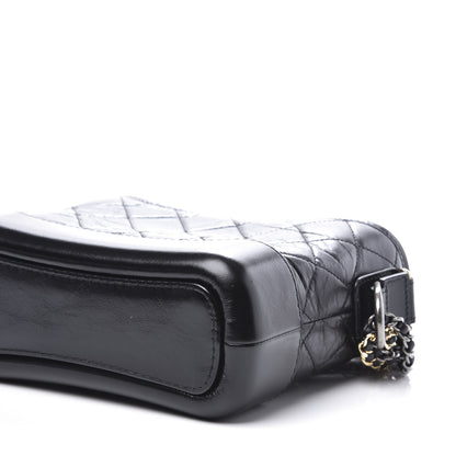 Chanel Aged Calfskin Quilted Small Gabrielle Hobo Black 9 of 10