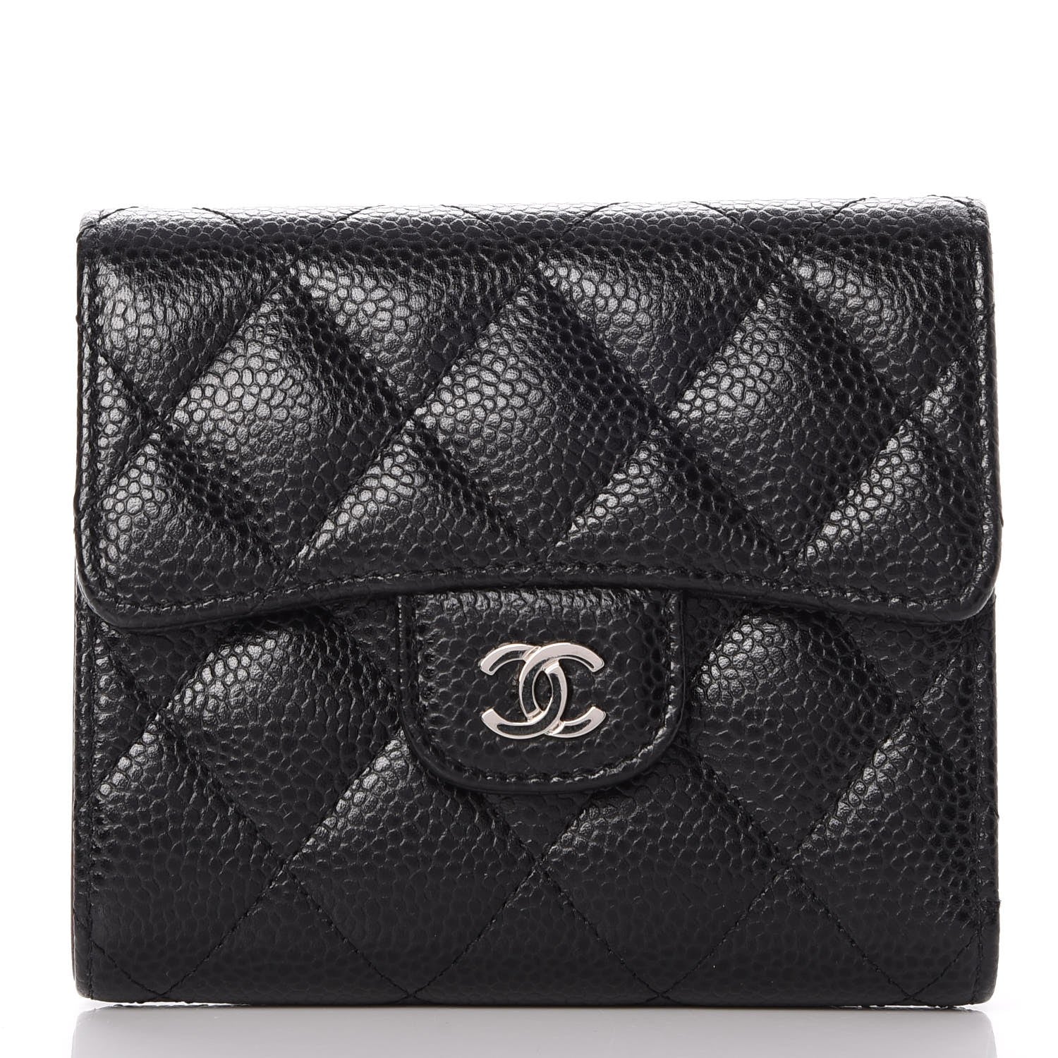 Chanel Caviar Quilted Compact Flap Wallet Black 1 of 9