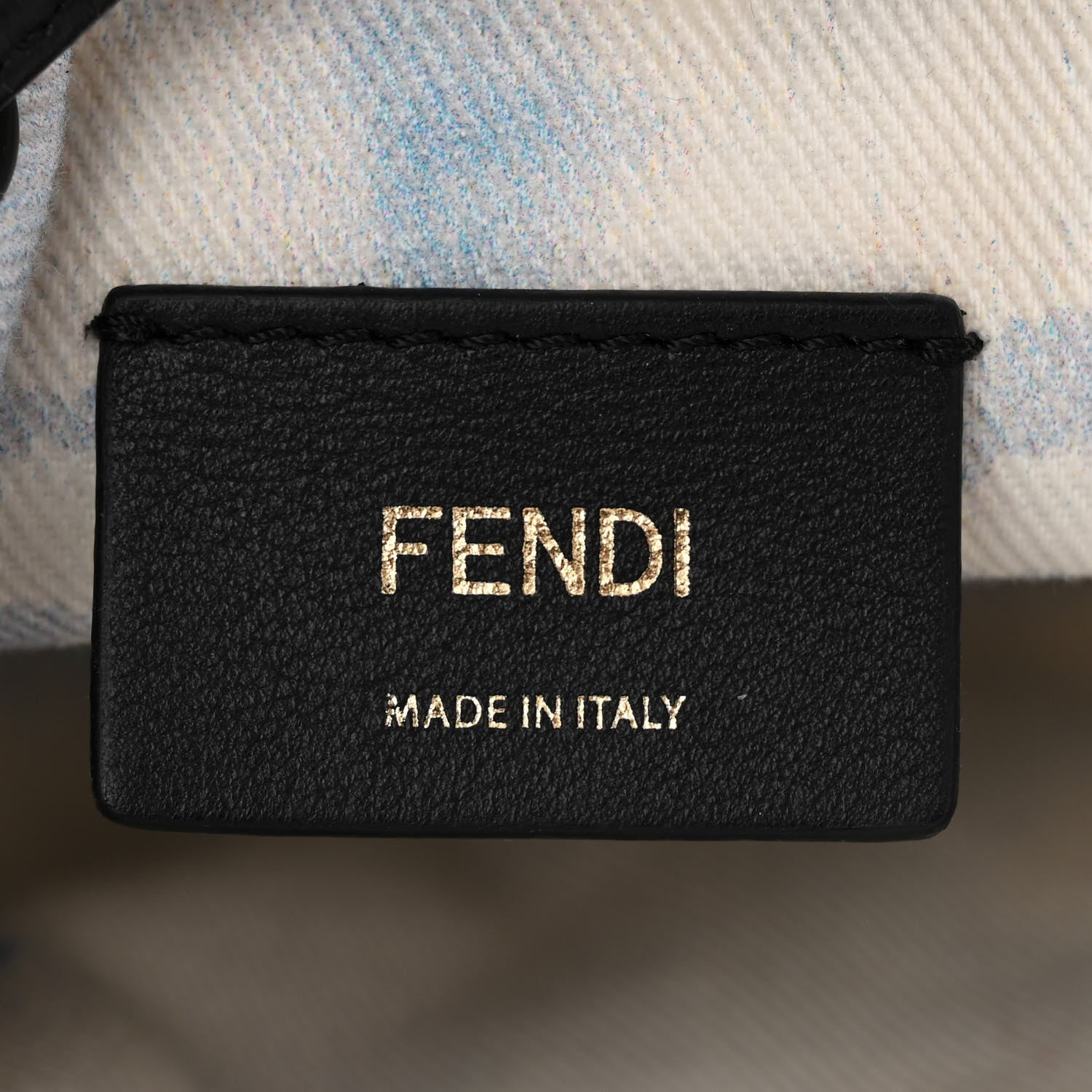 Fendi X JOSHUA VIDES Fabric Flower Clouds Embroidered Mini Mon Tresor Bucket Bag White Celeste Black 6 of 10