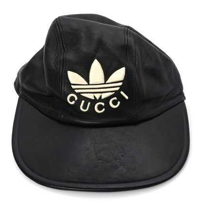 Gucci GUCCI X ADIDAS Dollar Calfskin Trefoil Stefanos Baseball Hat S Black 2 of 7