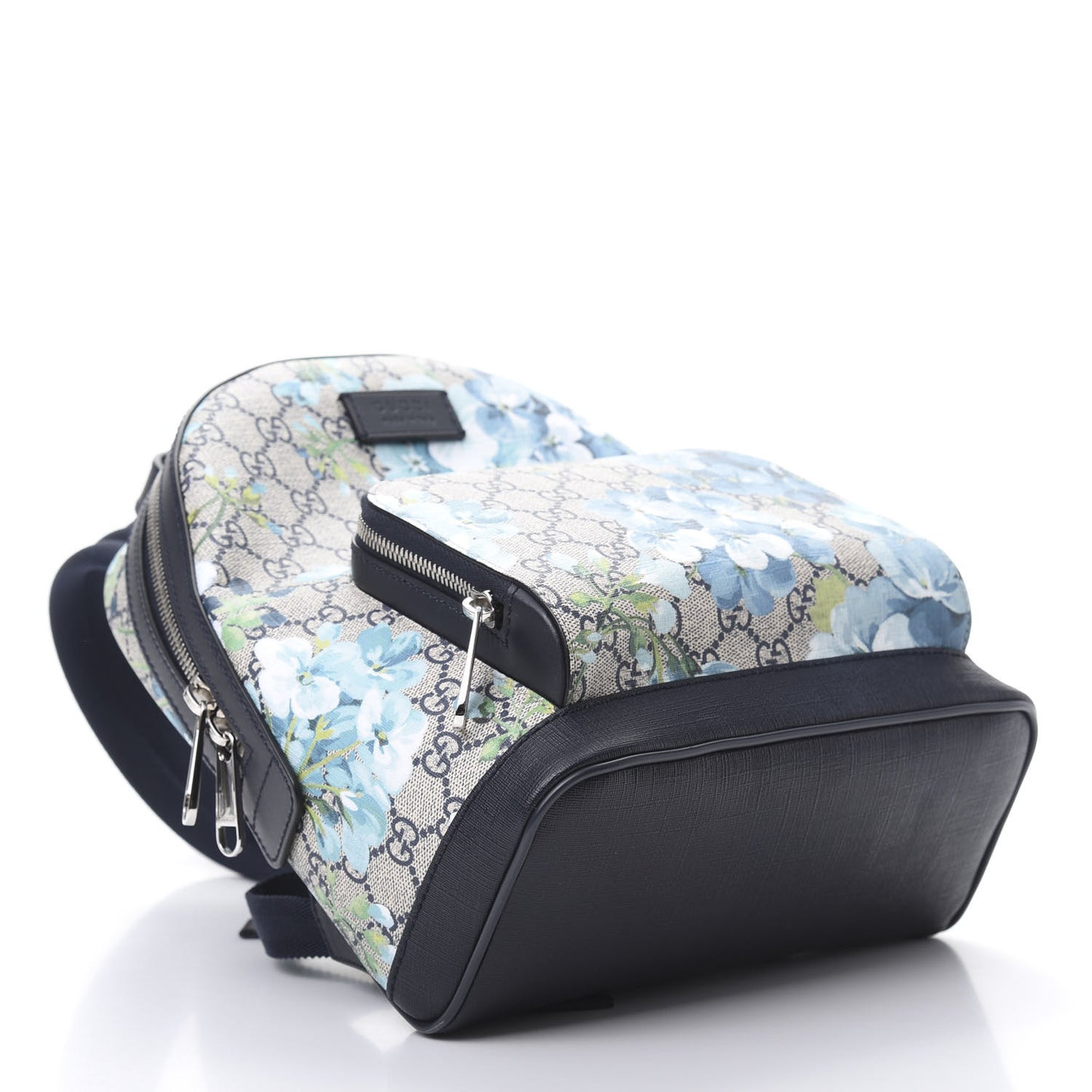 GG Supreme Monogram Blooms Small Day Backpack Blue