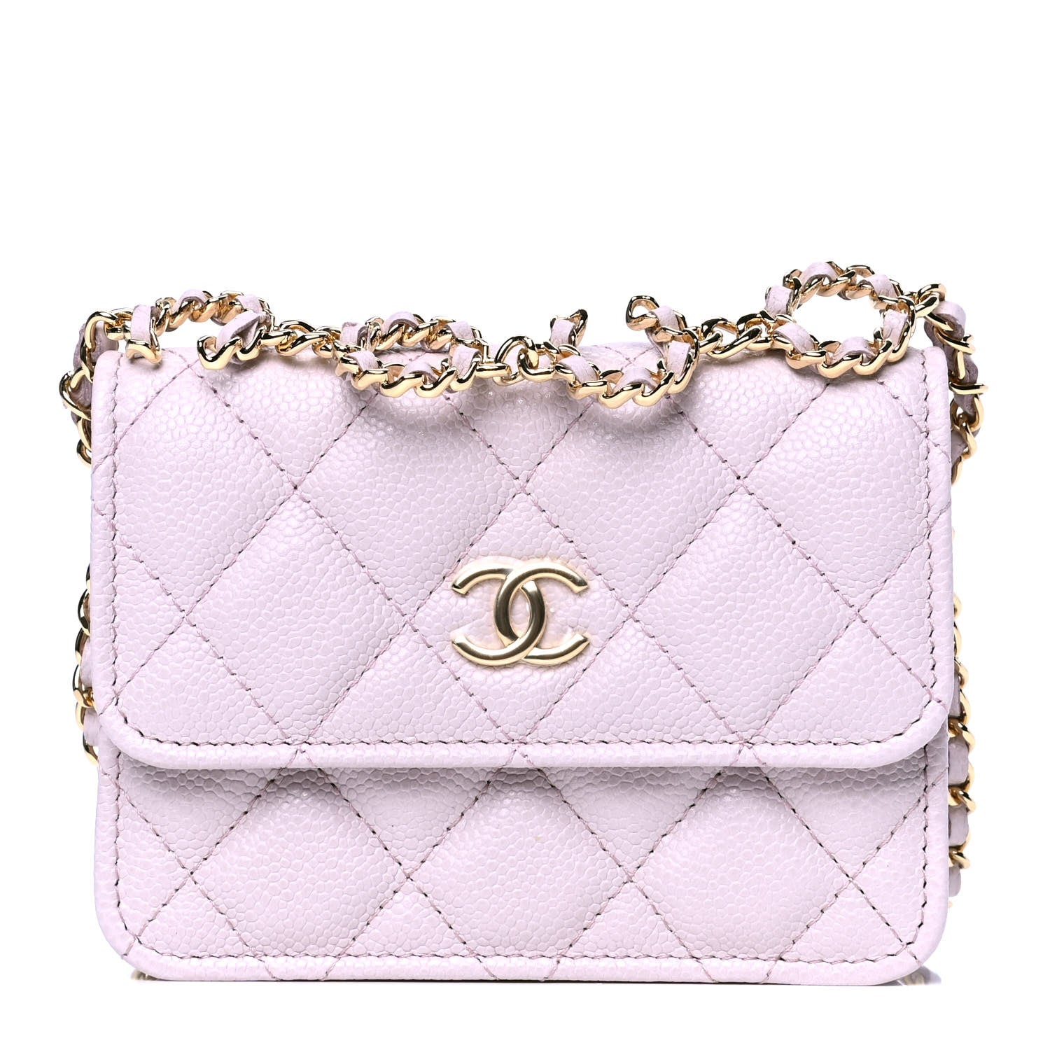 Chanel Caviar Quilted Miss Coco Clutch With Chain Light Purple 1 of 5