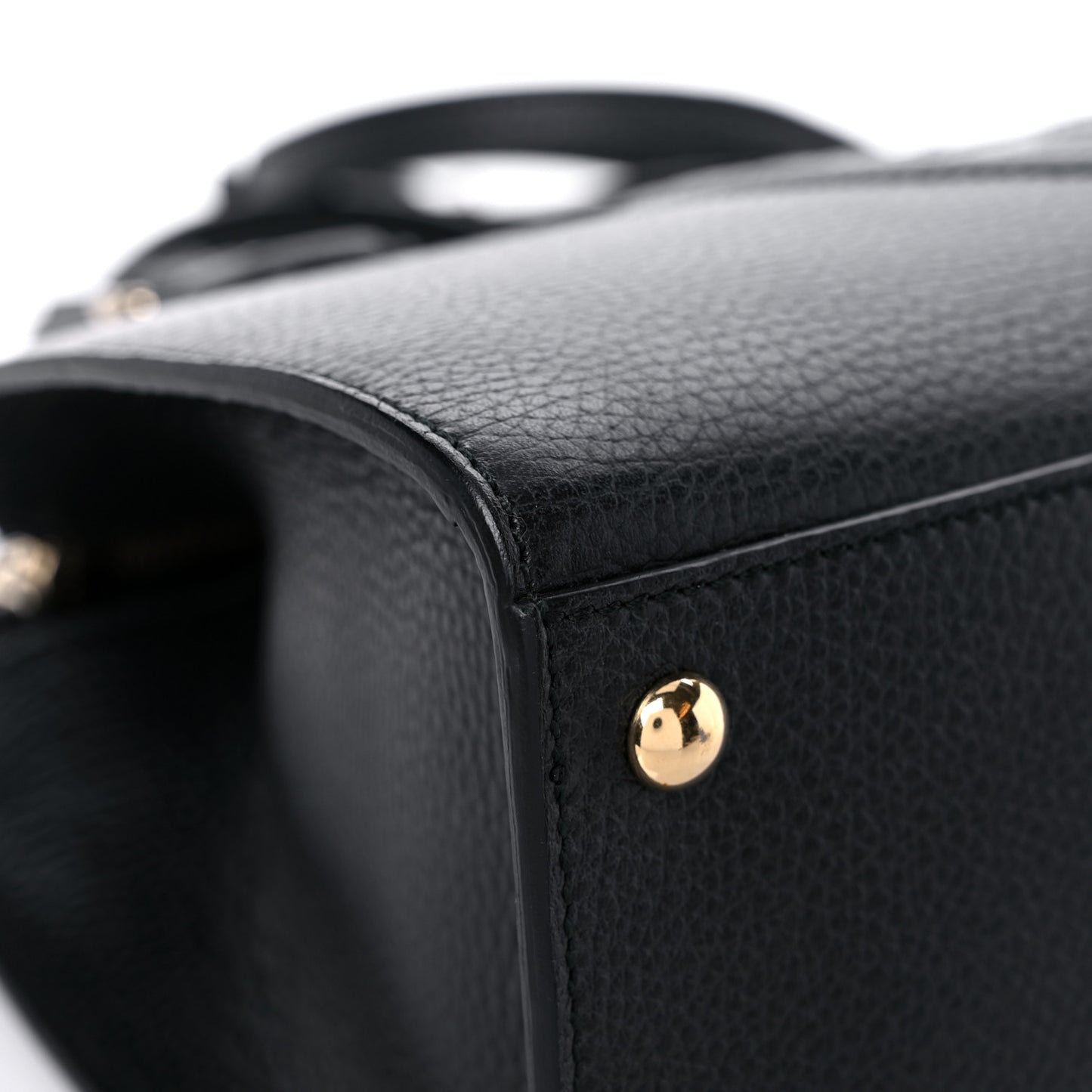 Pebbled Calfskin Medium Soho Top Handle Satchel Black