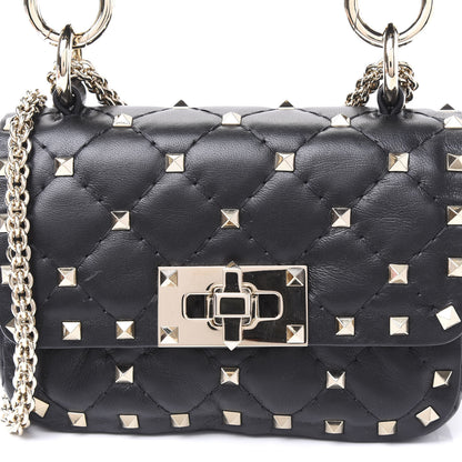 Valentino Garavani Nappa Micro Rockstud Spike Shoulder Bag Black 7 of 8