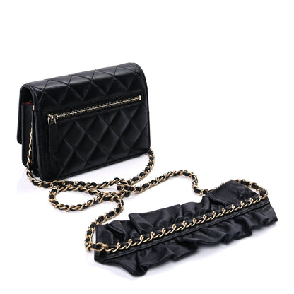 Chanel Lambskin Quilted Mini Romance Wallet On Chain WOC Black 2 of 8