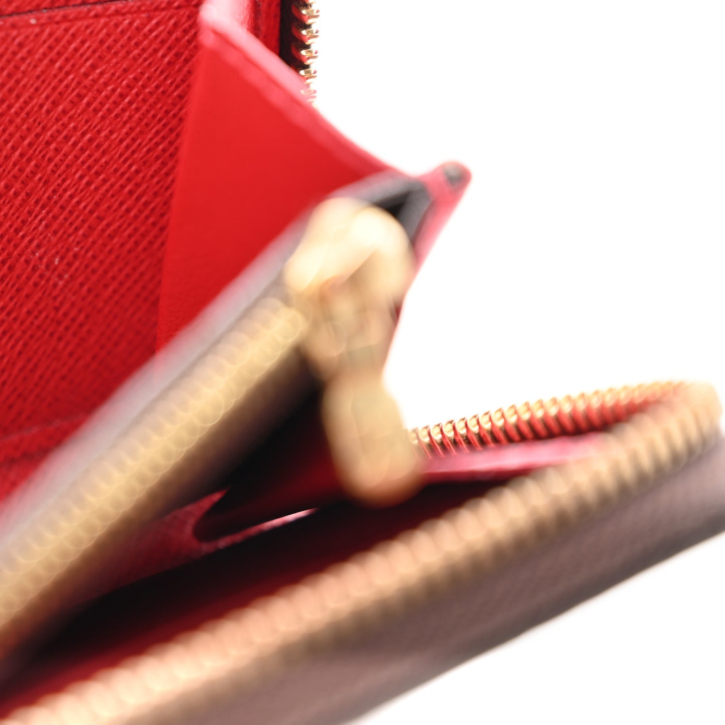 Damier Ebene Clemence Wallet Cherry