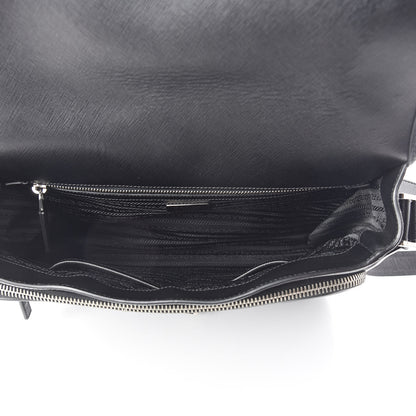 Prada Saffiano Messenger Satchel Black 5 of 9
