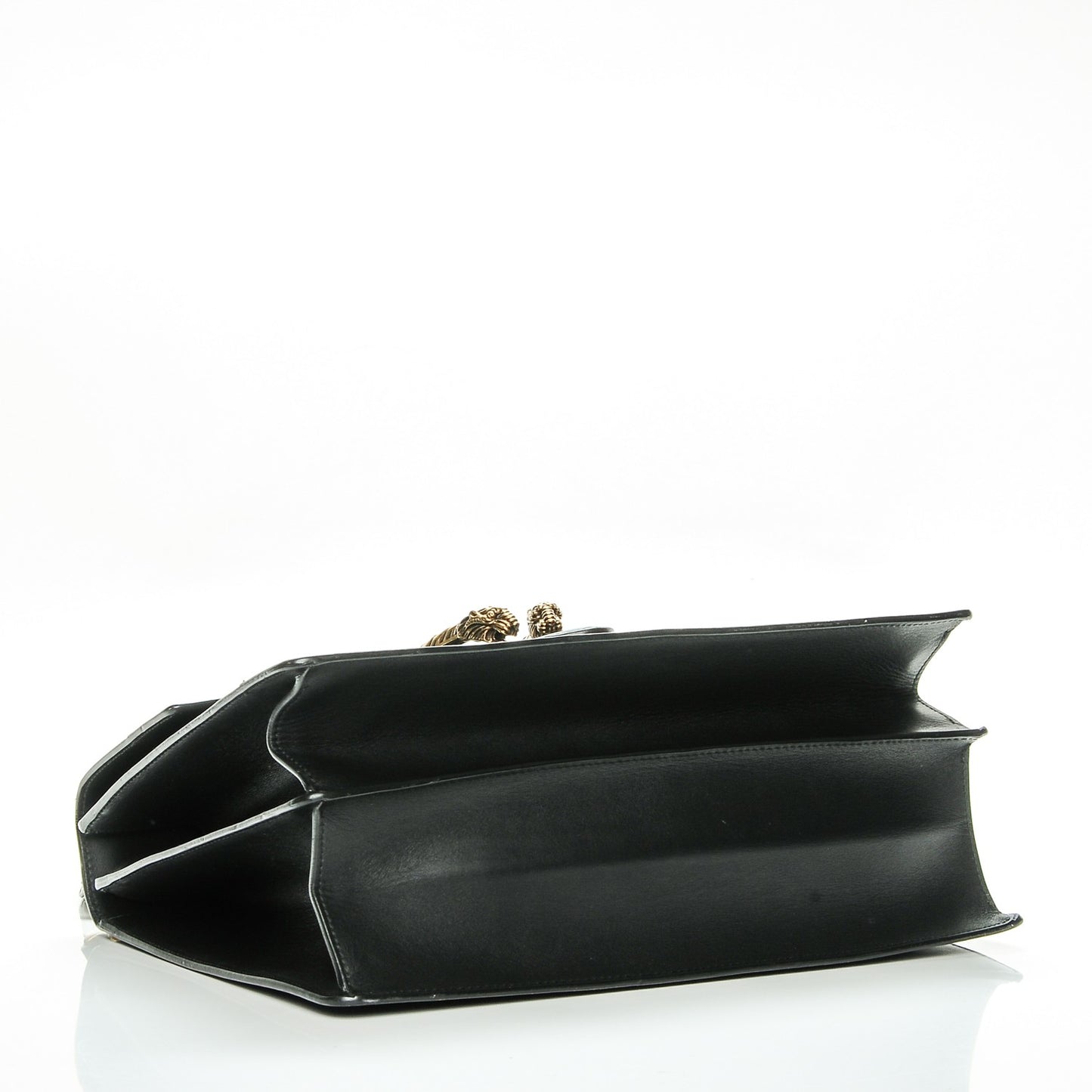 Calfskin Bamboo Web Large Dionysus Top Handle Bag Black Bright Evergreen Hibiscus Red