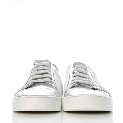 Chanel Iridescent Goatskin Sneakers 36 White Silver 2 of 10