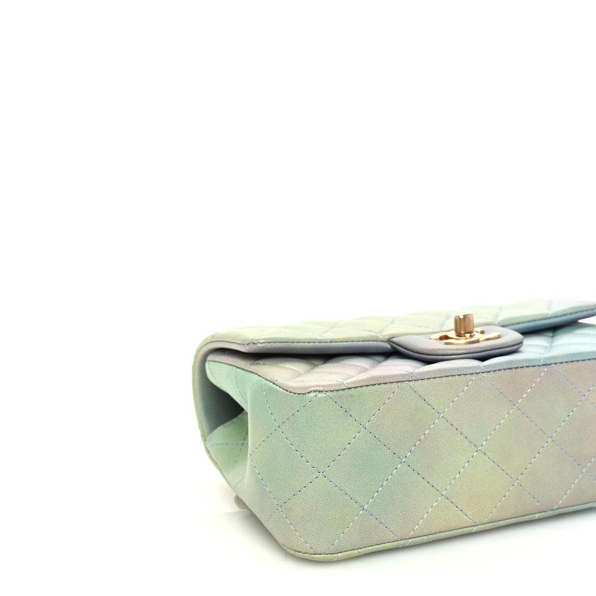 Chanel Lambskin Quilted Ombre Mini Top Handle Rectangular Flap Blue Green 9 of 10