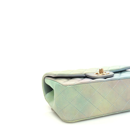 Chanel Lambskin Quilted Ombre Mini Top Handle Rectangular Flap Blue Green 9 of 10