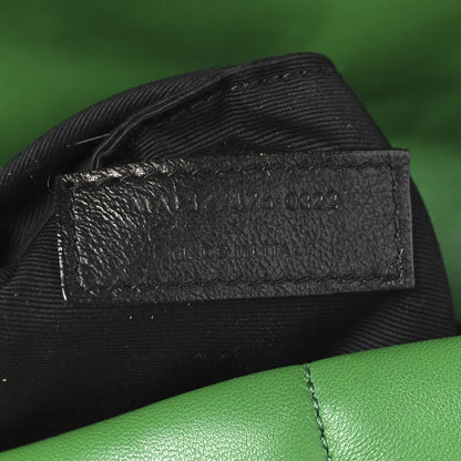 Saint Laurent Lambskin Quilted Small Loulou Puffer Monogram Chain Satchel New Vert 7 of 7