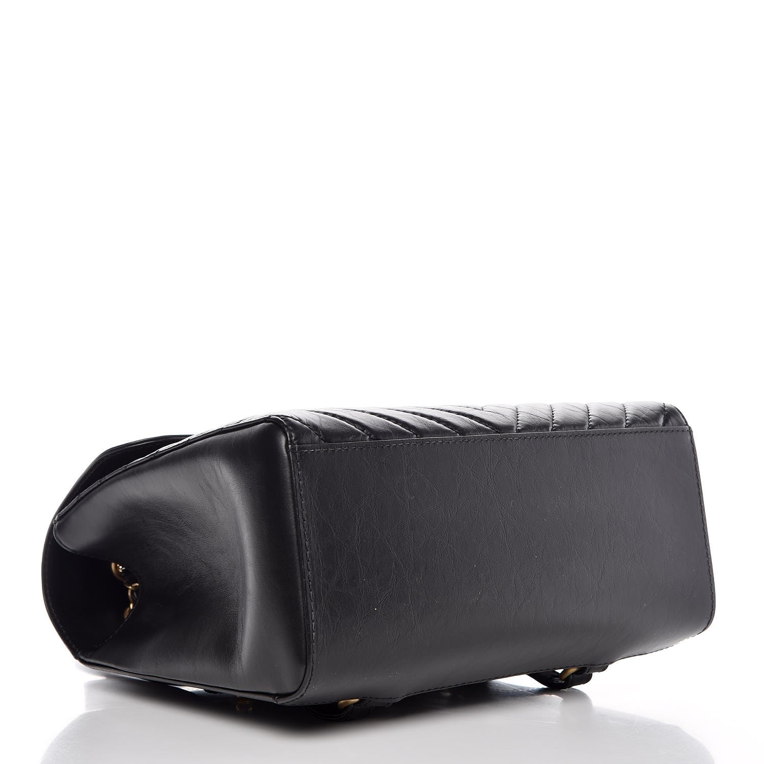 Chanel Aged Calfskin Chevron Quilted Backpack Black 4 of 7