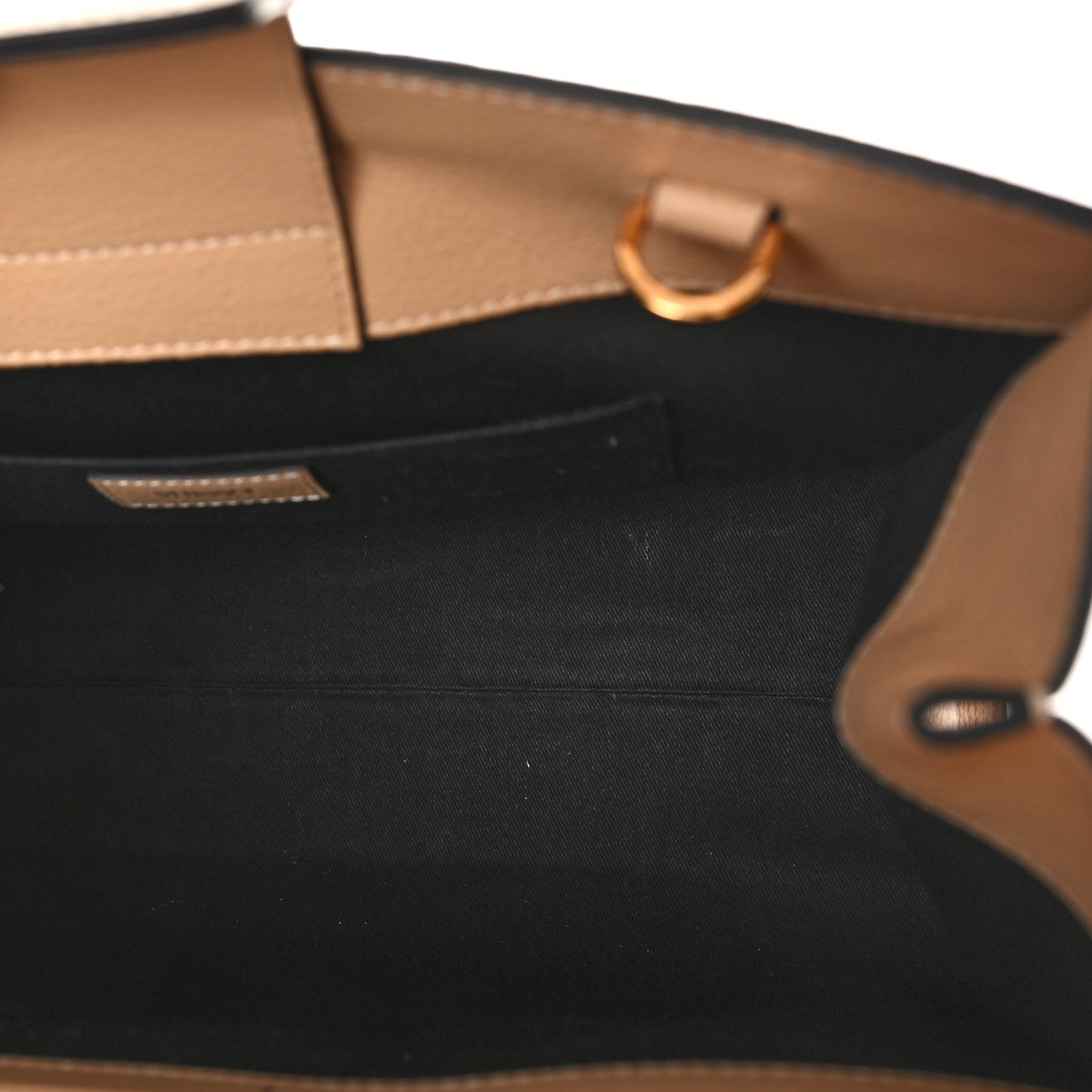 Grained Calfskin Large Virtus Top Handle Shoulder Bag Beige