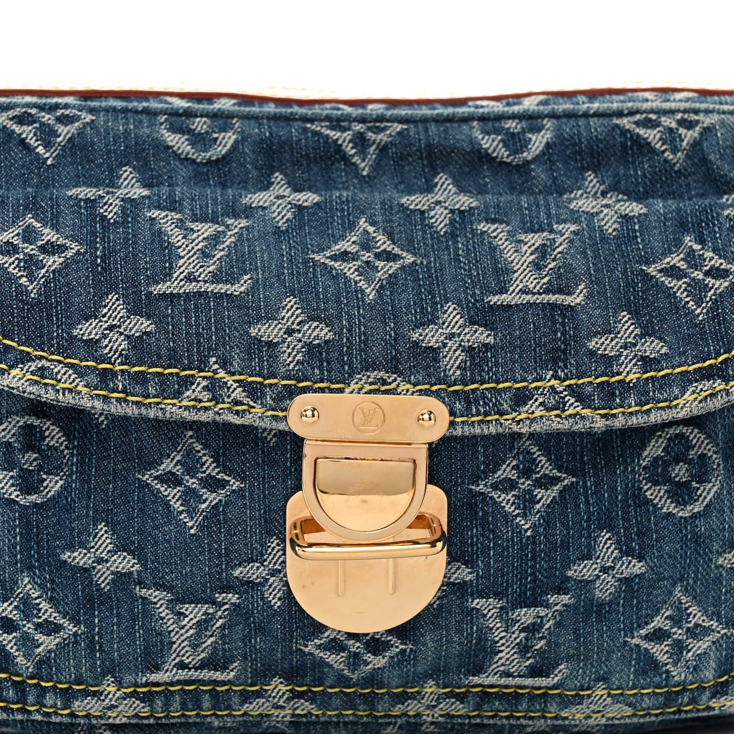 Monogram Denim Bum Bag Blue