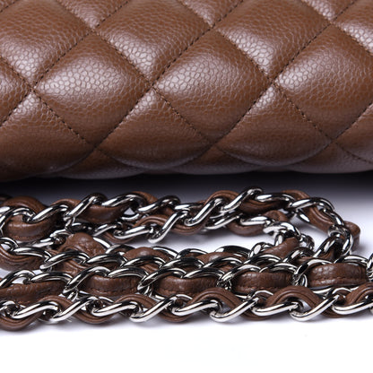 Chanel Caviar Quilted Maxi Double Flap Brown 11 of 11