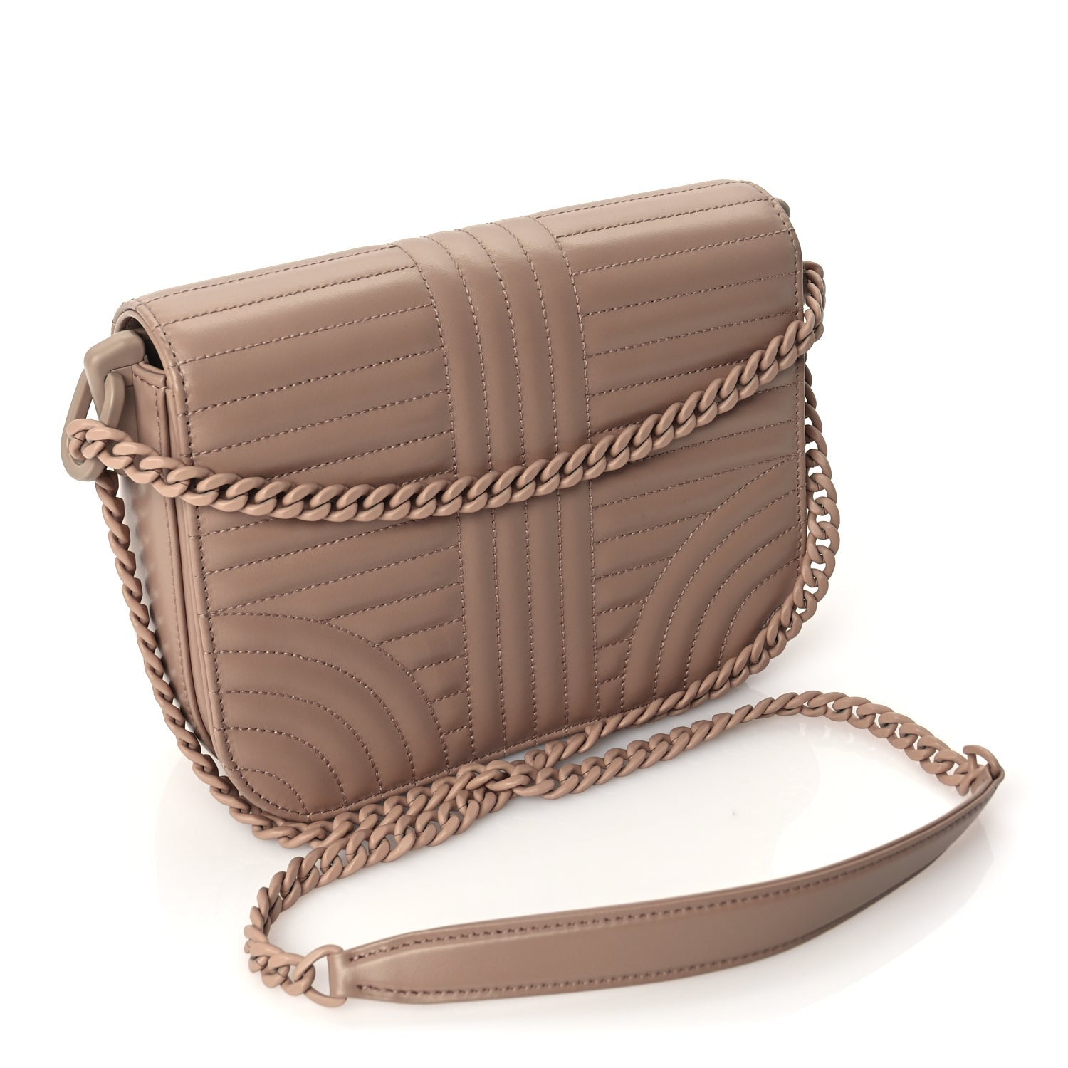 Prada Soft Calfskin Impuntu Embleme Monochrome Flap Shoulder Bag Cipria 2 of 8