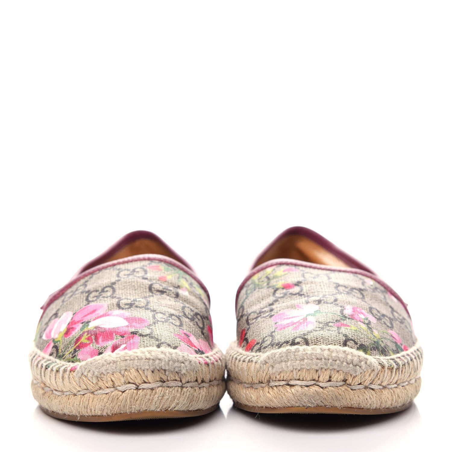 Gucci GG Supreme Monogram Blooms Espadrilles 36.5 Beige Multicolor Dry Rose 2 of 11