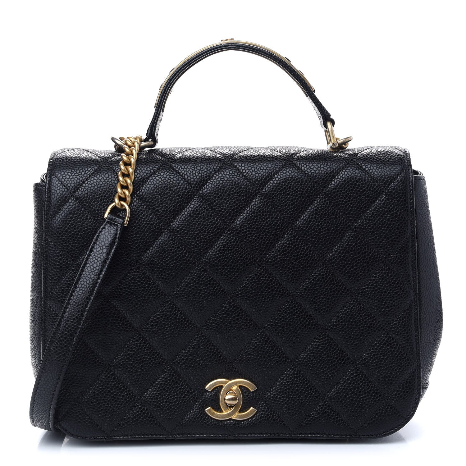 Chanel Caviar Carry Around Flap Bag Black 1 of 9