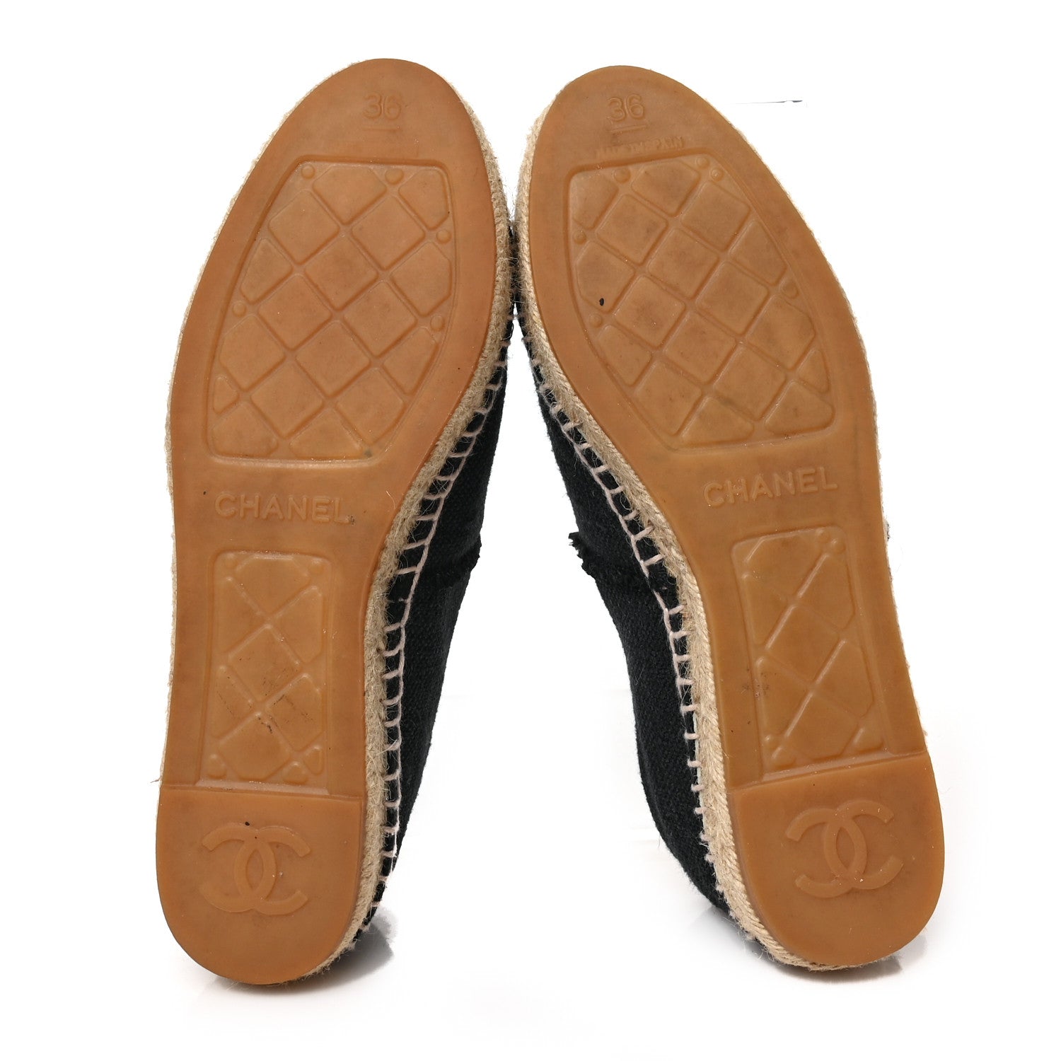 Chanel Linen CC Espadrilles 36 Black 5 of 9